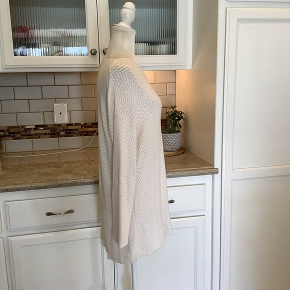 Ship’n Shore Tunic Top Size Large Cream Open Knit - Picture 4 of 7